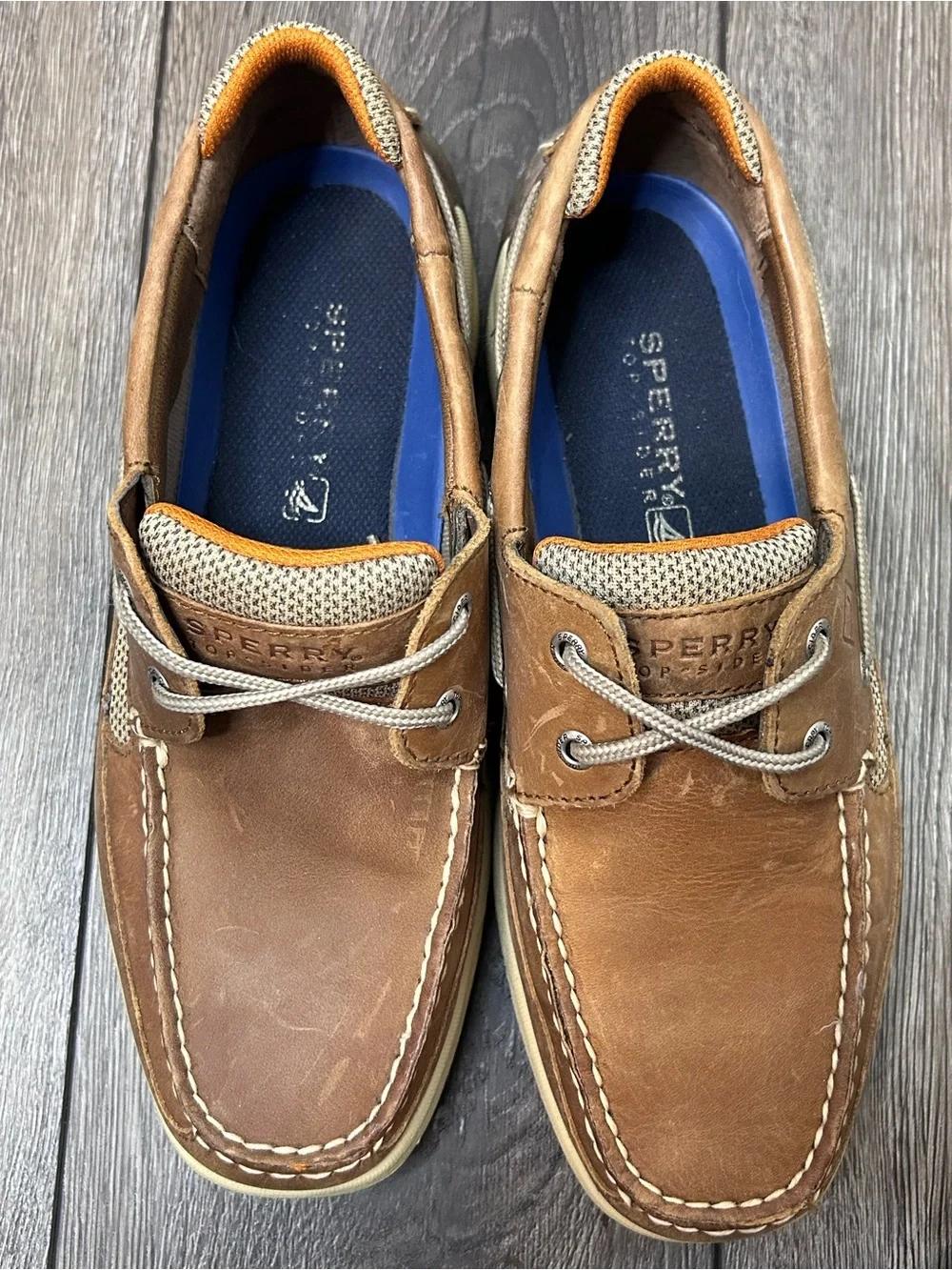 Sperry Top-Sider Leather Boat Shoes Brown Men’s Size 10W Deck Shoes